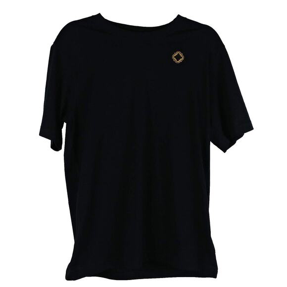 Lands End T Shirt Short Sleeve Black with Gold Logo New - Picture 1 of 8